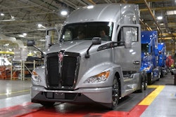 Kenworth truck on production line