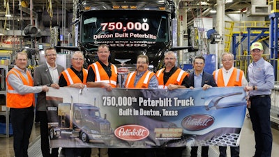 Peterbilt's 750,000th truck produced at Denton, Texas, facility
