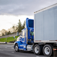 Truck on interstate driving