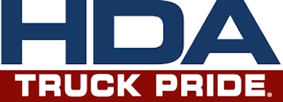 HDA Truck Pride logo in navy, red and white
