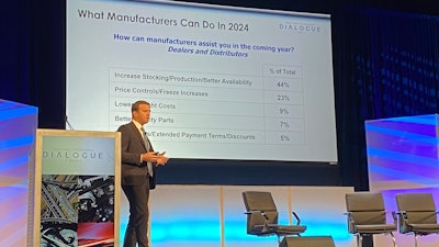 Travis Kokenes speaks during Heavy Duty Aftermarket Dialogue