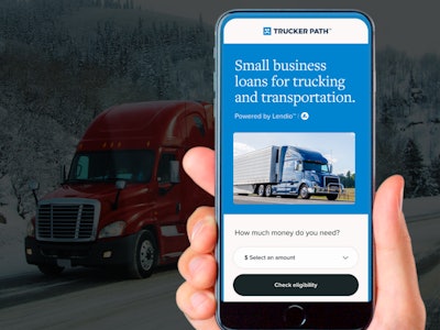A screenshot of Lendio in the Trucker Path app.