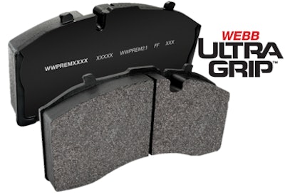 Webb UltraGrip brake pads for air disc brakes.
