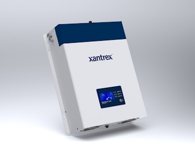 A purple-and-white Xantrex Freedom XC inverter/charger.