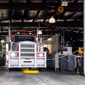 Truck in a service bay
