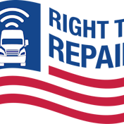 Right to Repair logo in red, white and blue.