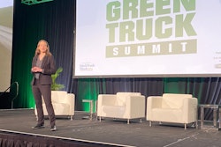 Mary Aufdemberg from DTNA speaks at Green Truck Summit