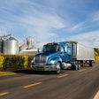 International LT series truck by a cornfield