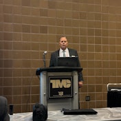 Craig Smith, vice president of marketing and communications, speaks at a press conference at TMC.