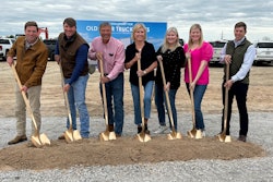 Old River groundbreaking with seven people holding shovels