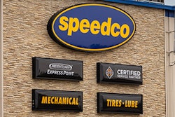 Speedco sign on the side of a Love's location