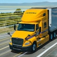 Penske Truck Leasing truck with lines on the screen signifying data