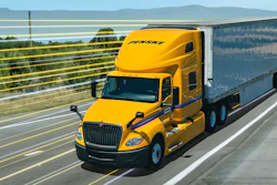 Penske Truck Leasing truck with lines on the screen signifying data