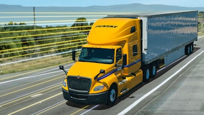 Penske Truck Leasing truck with lines on the screen signifying data