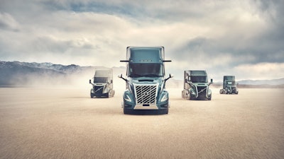 Volvo VNL all truck options driving in the desert