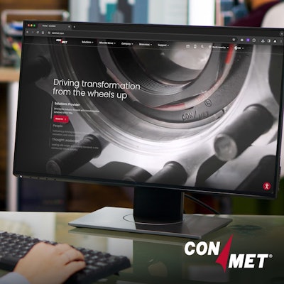 ConMet website image on a computer