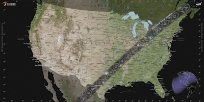 April 2024 solar eclipse map for U.S.