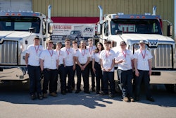 Competitors in the SkillsUSA Massachusetts Diesel Competition at Advantage Truck Group.
