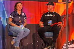 Ashley Sowell, CEO and co-founder at Integrity Fleet Services, shares some of her company's efficiency hacks with Chris O’Brien, Fullbay COO, during the Fullbay Diesel Connect conference Tuesday in Phoenix.