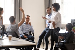 Millennial workers in office