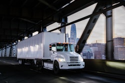Tern truck on a highway bridge