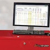 A wiring diagram is displayed on a computer monitor.