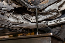 Oil being drained