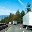 Trio of trailers on highway