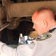 Brake inspection conducted under vehicle