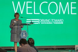 Rihm CEO Kari Rihm speaks at the company's event