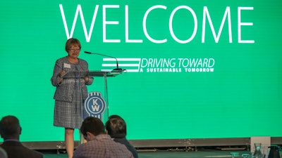 Rihm CEO Kari Rihm speaks at the company's event