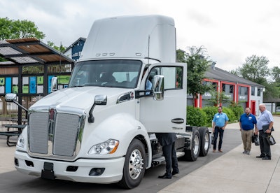 Kenworth T680 E in the lot at Rihm's sustainability event