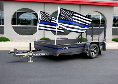 Felling Trailers' custom drop-deck utility trailer for its annual charity auction.