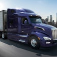 Peterbilt Model 579 on highway near city