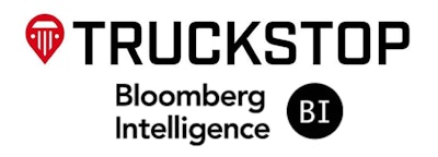 The logos of Truckstop and Bloomberg Intelligence