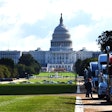 Trucks on Mall with U.S. Capitol