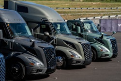Volvo VNL trucks lined up
