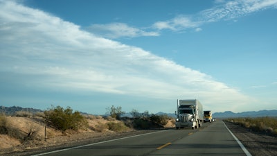Truck on California highway