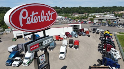 Allstate Peterbilt location and roadsign