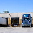 Trucks parked at a loading dock