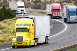 Group of trucks on the highway