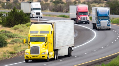 Group of trucks on the highway