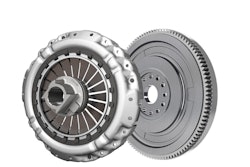 A clutch and a flywheel