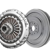 A clutch and a flywheel