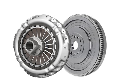 A clutch and a flywheel