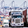 Trucks at a port