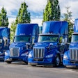 Blue trucks of multiple brands
