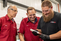 Volvo's Voorhoeve in service shop at TransEdge