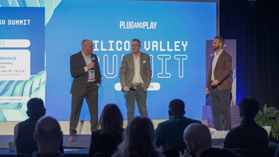 Trio announcing Daimler's partnership with Plug and Play