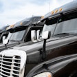 Row of similar black tractors